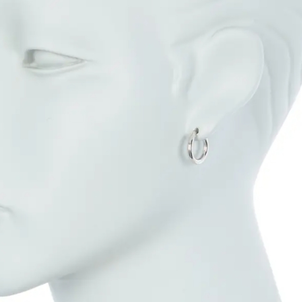 14K White Gold Hoop Earrings